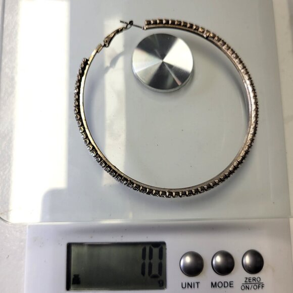 Silvertone Large Hoops - Picture 5 of 5